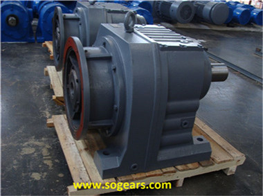 Helical gearbox units
